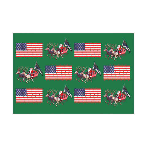 Blue Lives Matter Christmas Gift Wrap Papers