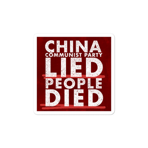 China Lied People Died Sticker