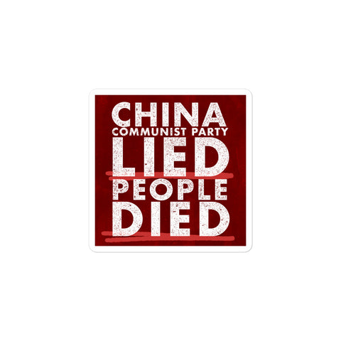 China Lied People Died Sticker